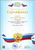 Сертификат за активное участие в деятельности экспертного совета Международного педагогического портала "Солнечный свет" 27.02.2019 г.